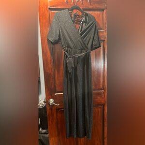 Francesca's Collections Glittery Black Jumpsuit